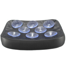 (8 Suction Cup) Motorcycle Rear Pillion Rectangular Seat Pad 6/8 Suction Cup Black For Harley Cruiser Custom