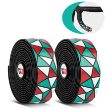 (Green) 2 Pcs Bike Handlebar Tapes PU Anti-slip Waterproof Handlebar Grip Wraps Adhesive Strap For Cycling Bicycle Mountain Bike
