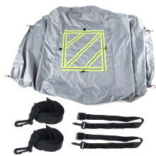 (Grey) Protective Cover With Reflective Sign 2-3 Bikes For Motorhome Bike Waterproof Sunscreen