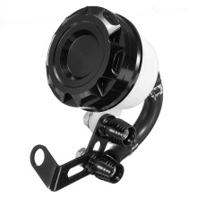 (Black) Motorcycle Brake Clutch Cylinder Fluid Oil Reservoir Tank Cup Universal