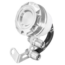 (Silver) Motorcycle Brake Clutch Cylinder Fluid Oil Reservoir Tank Cup Universal