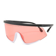 (Black / Red) Sports Sunglasses Large Frame Colorful Film Cycling Ski Goggles Silicone Leg Goggles Camping Hiking Cycling Glasses