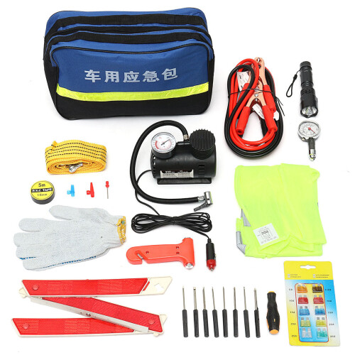 Roadside Emergency Kit Portable Auto Set Car Tool Bag Piece Vehicle Safety 1