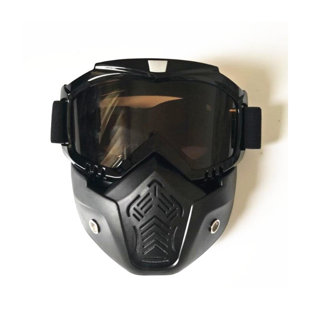 Photos - Ski Goggles GreenZech  Motorcycle Helmet Face Mask Windproof Shield Goggles Detachable (Black)