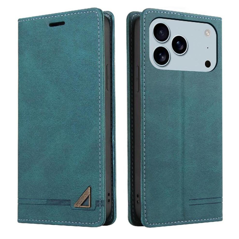 (Green) Case For Iphone 17 Pro Premium Leather Premium Leather Two Card Slots Kickstand Green 764563163021