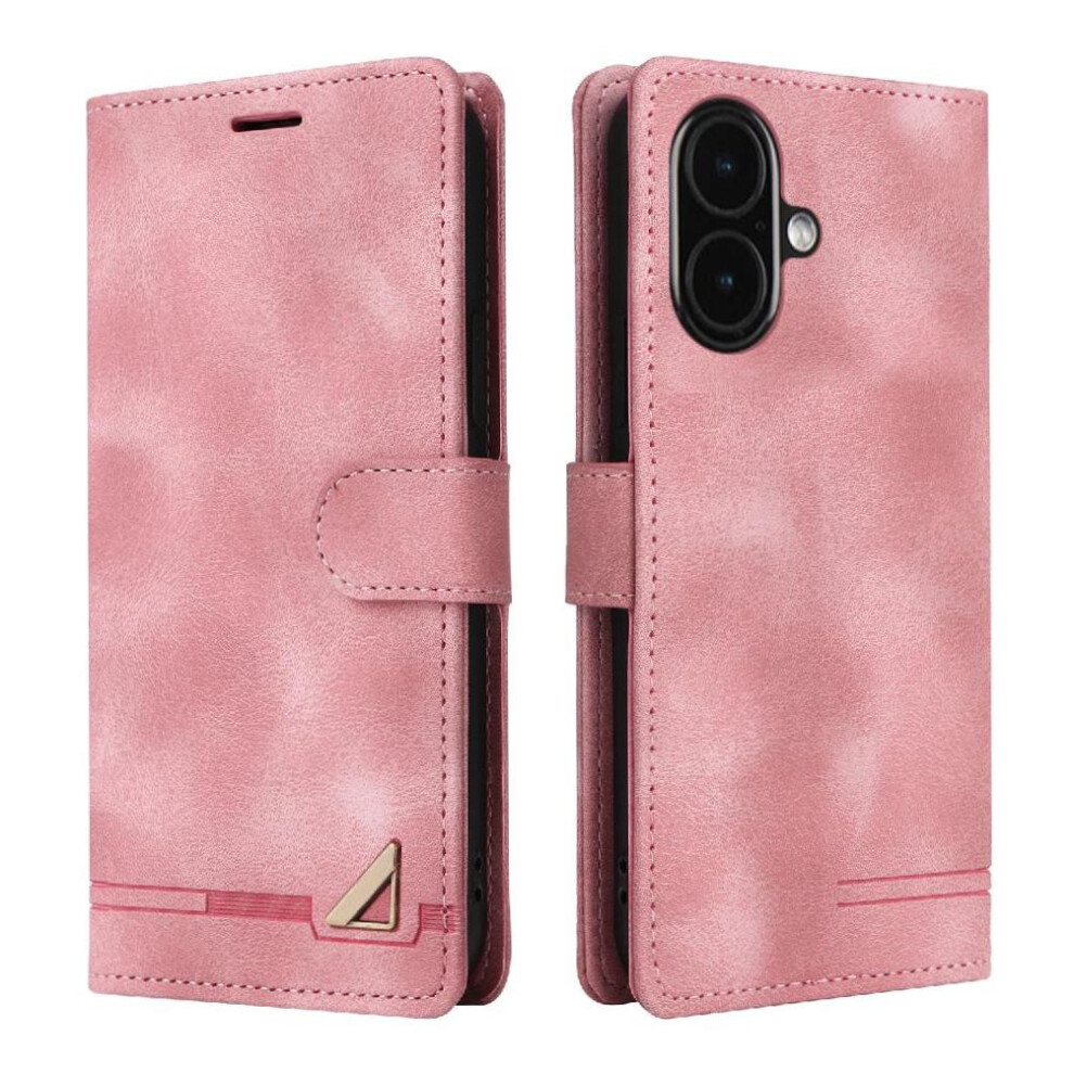 (Pink) Flip Case For Iphone 17 Leather Case Flip Cover Shockproof Simple Business Wallet Pink 764563163120