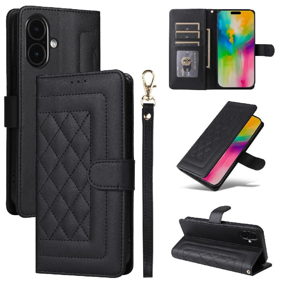 (Black) Flip Case For Iphone 17 Simple Business Leather Case Shockproof Wallet Flip Cover Black 764563163540