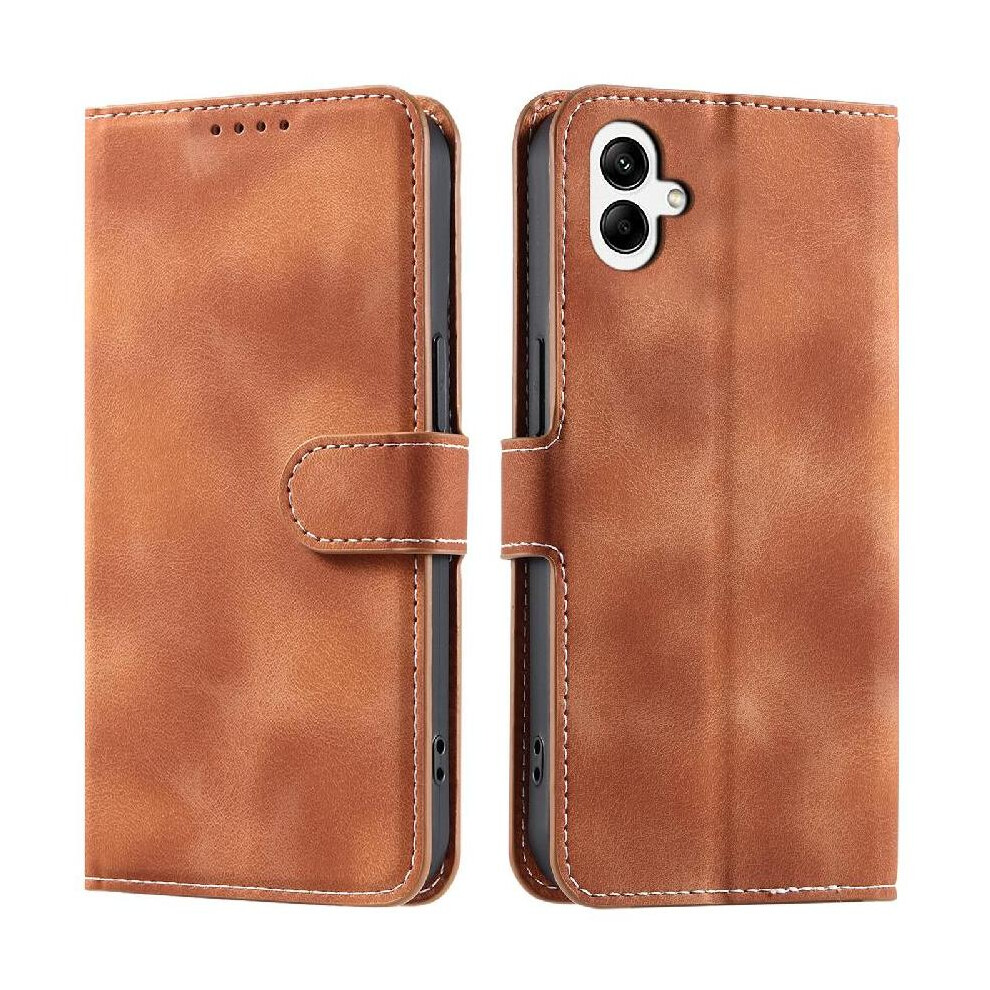 (Brown) Flip Case For Samsung Galaxy A07 Magnetic Pu Leather Wrist Strap Wallet Card Slots Kickstand Brown 764563164134