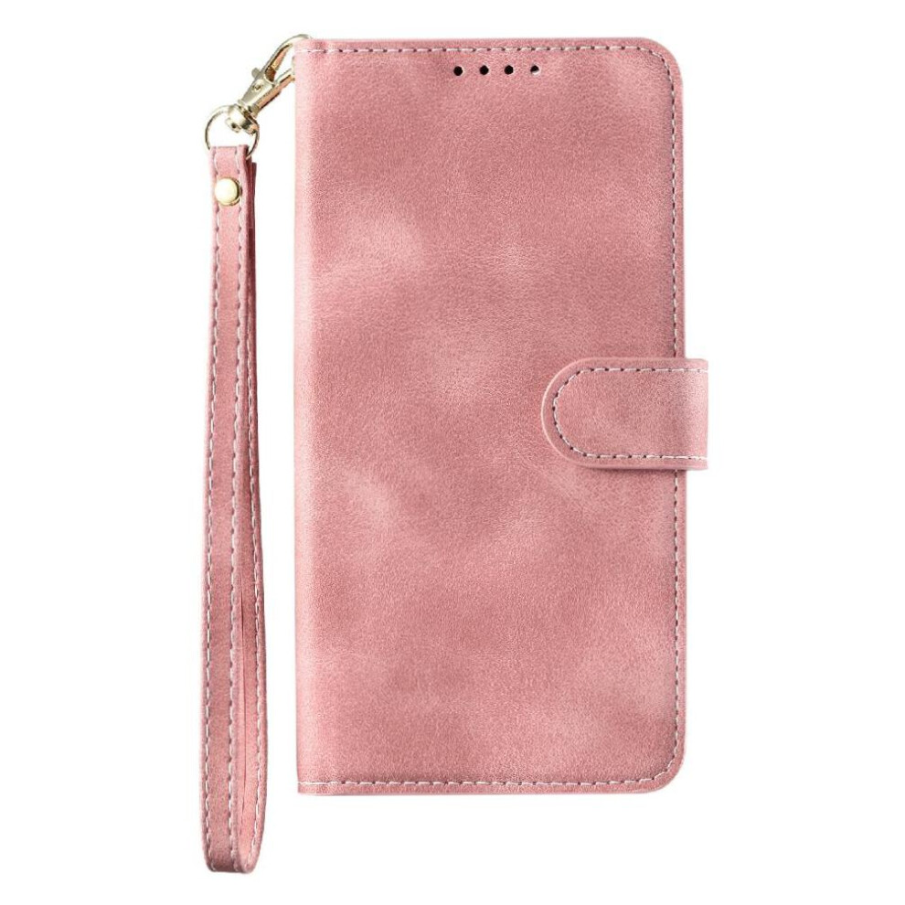 (Pink) Flip Case For Samsung Galaxy A07 Magnetic Pu Leather Wrist Strap Wallet Card Slots Kickstand Pink 764563164097