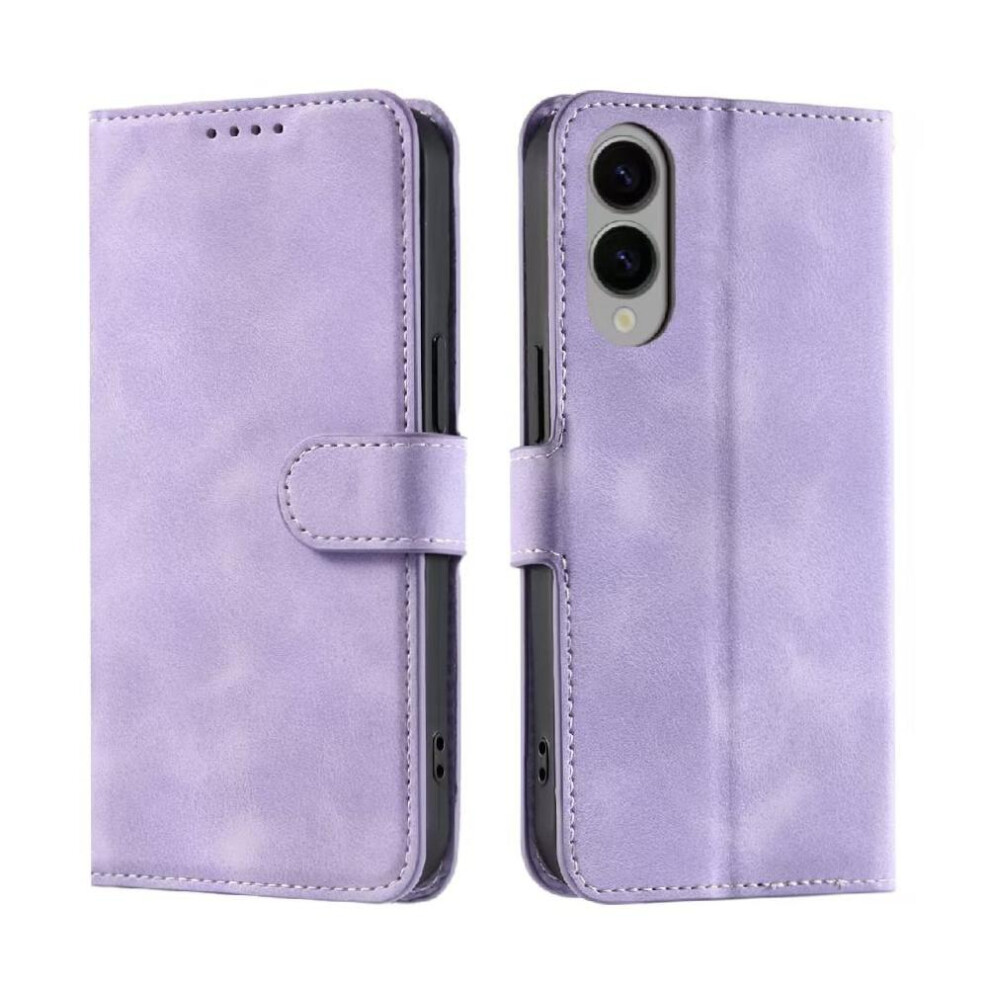 (Purple) Flip Case For Samsung Galaxy S25 Edge Wallet Card Slots Kickstand Pu Leather Magnetic Wrist Strap Purple 764563164141