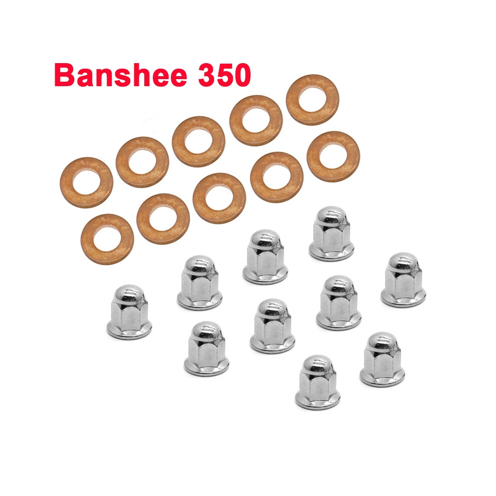 10X For Yamaha Banshee 350 87-06 Cylinder Head Nuts & Copper Washers Atv Kit Yfz350 1987-2006 6935158942466