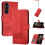 (Red) Compatible with Samsung Galaxy S25 Fe Wallet Card Cover Pu Leather with Handy Stand Feature 1
