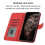 (Red) Compatible with Samsung Galaxy S25 Fe Wallet Card Cover Pu Leather with Handy Stand Feature 6
