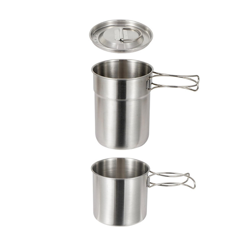 Stainless Steel Coffee Cup With Foldable Handle And Portable Cookware Pots For Outdoor Camping And Hiking Backpacking-image-OPC-PJFF6BV-NEW