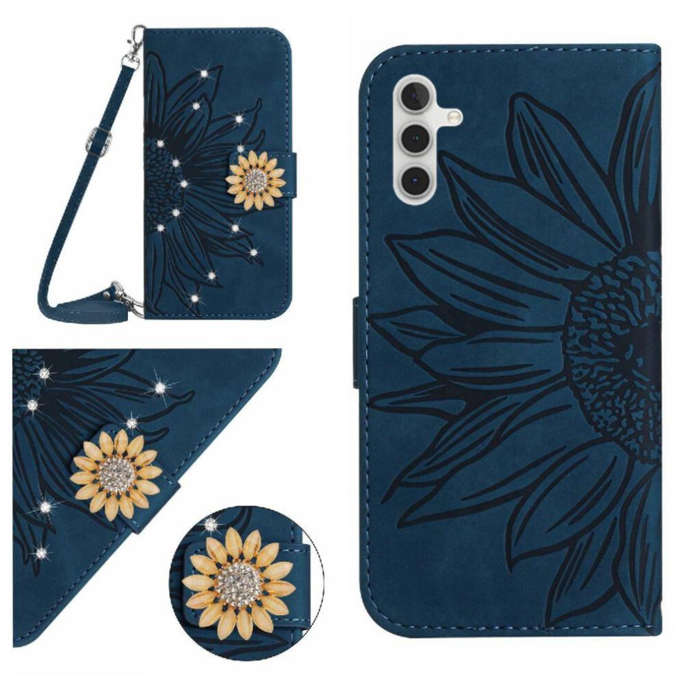 (Bottle ) Flip Case For Samsung Galaxy S25 Fe With A Long Lanyard With Card Slot Stand Sunflower Leather Wallet Kickstand Protective Green 764563165483
