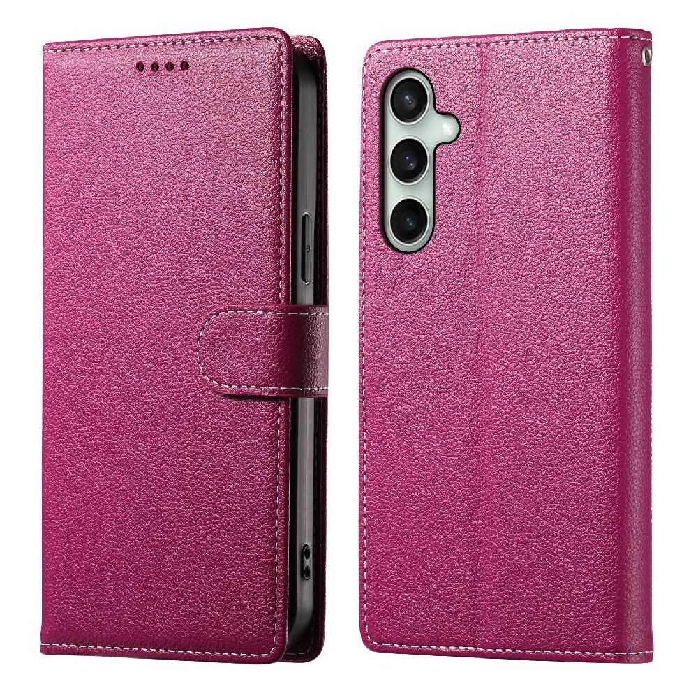 (Pink) Case For Samsung Galaxy S25 Fe Card Slots Shockproof Daily Use Magnetic Closure Pink 764563165759