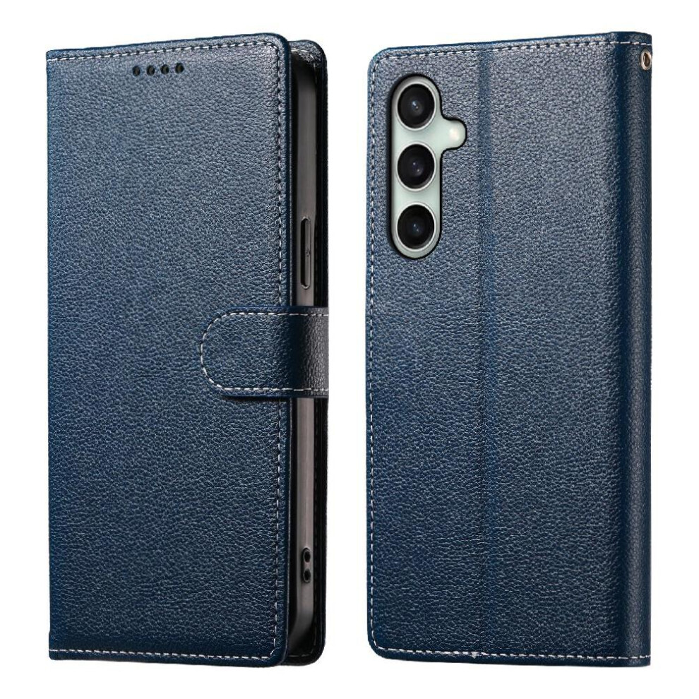 (Dark ) Case For Samsung Galaxy S25 Fe Card Slots Shockproof Daily Use Magnetic Closure Blue 764563165773