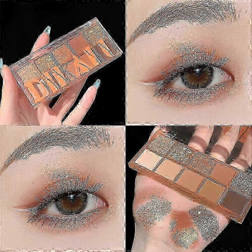 ELECOOL 10 Colors Eyeshadow Palette Pearly Matte Eye Shadow Shiny Sequins Shadows Pigments 1