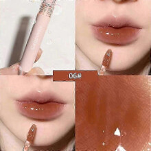 Pink Bubble Lip Glaze Mini Matte Velvet Lipstick Mirror Long Lasting Not