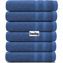 6 X Large Jumbo Bath Sheets 100% Egyptian Cotton Luxury Soft Big Bathroom Towels (Navy)