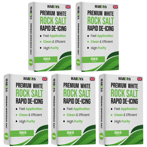 (50kg) White Rock Salt Fast Action De-Ice Roads & Paths