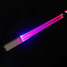 (Pink) Chopsticks Light Up - LED Glowing Light Saber Chop Sticks - Reusable Sushi Lightup Sabers Chopstick  9 Color Variations LED Stick Chopsticks