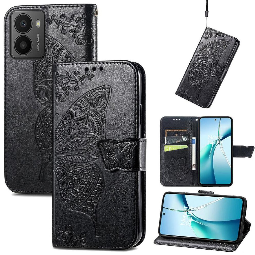 (Black) Flip Case For Hmd Fusion Business Wing Wallet Butterfly Multi-Color Black 764563166442
