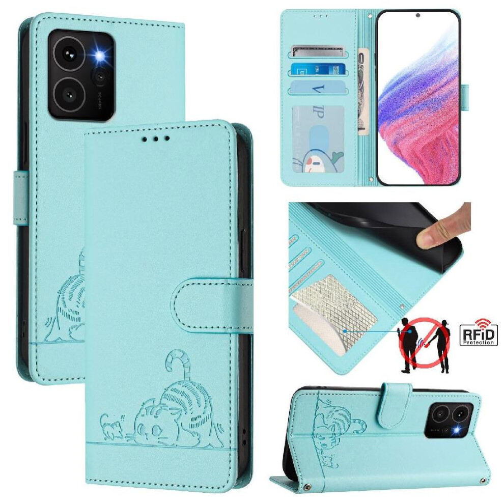 (Green) Case For Nokia Hmd Skyline Wallet Flip Cover Cat Rfid Card Slot Holder Kickstand Green 764563166787