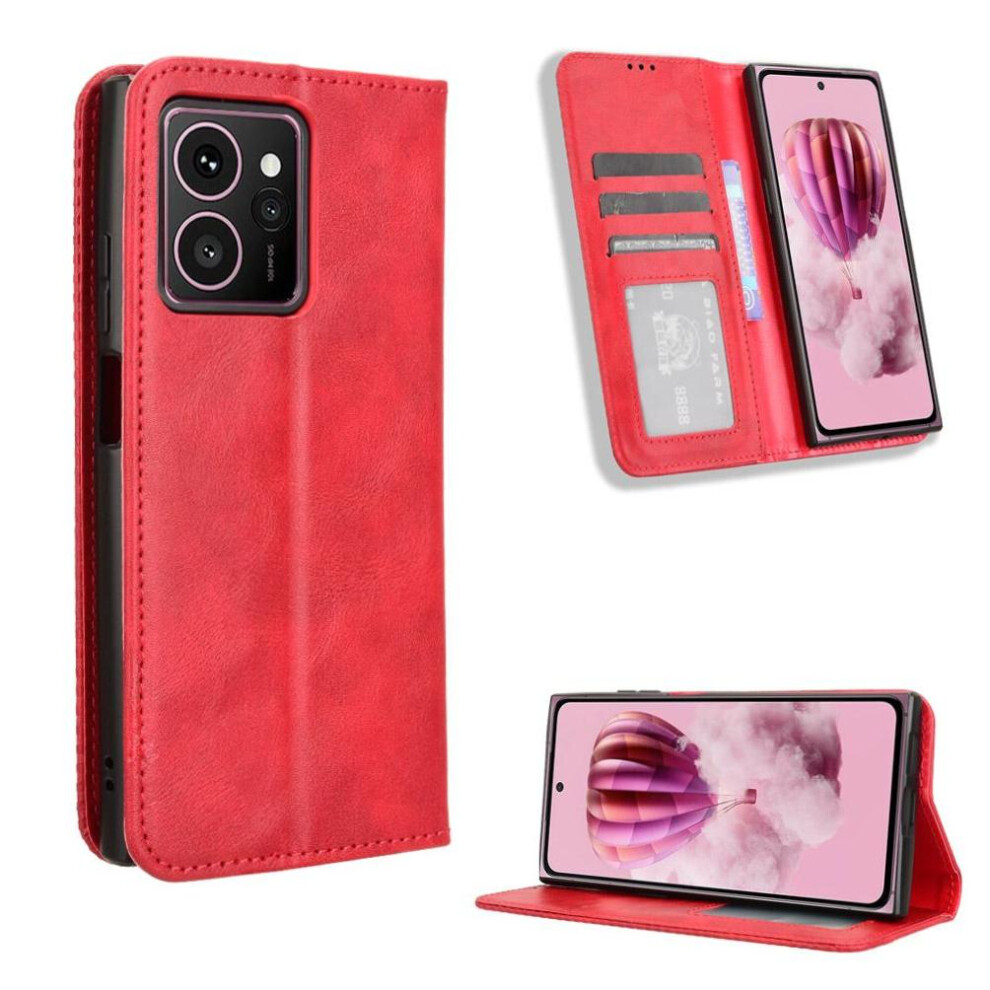 (Red) Case For Hmd Skyline 5G Wallet Magnetic Closure Pu Leather Red 764563167166