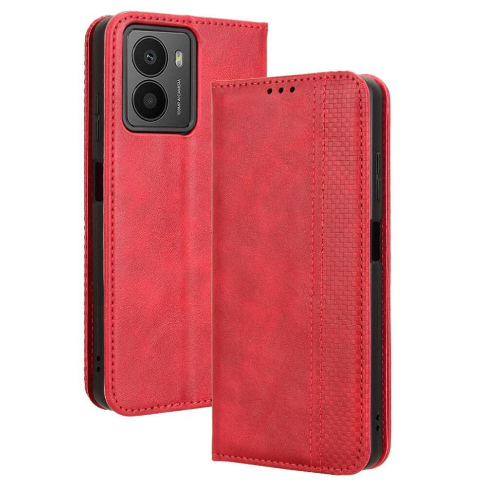 (Red) Case For Hmd Fusion 5G Wallet Magnetic Closure Pu Leather Red 764563167203