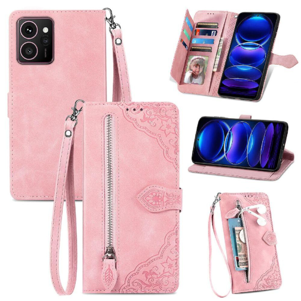 (Pink) Case For Hmd Skyline Multi-Card Slot Flip Zipper Style Multi-Color Wallet Business Pink 764563167524
