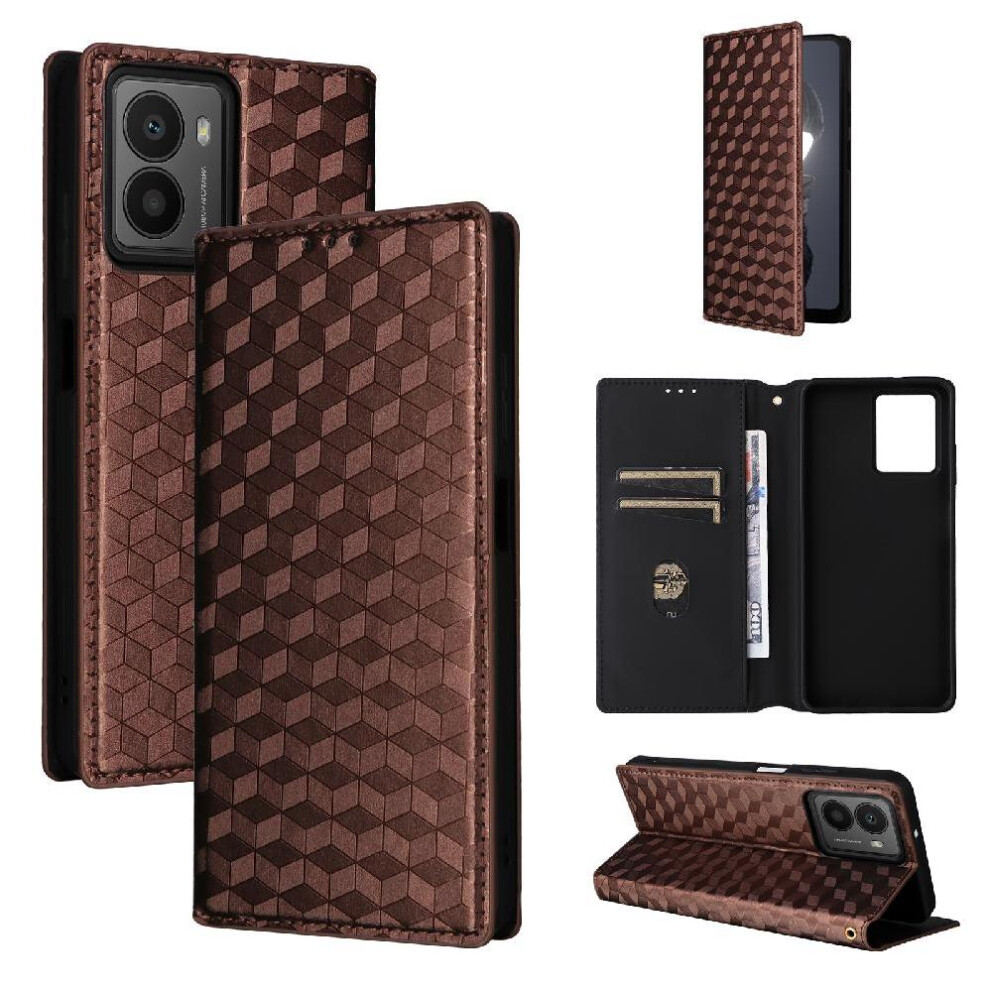 (Brown) Case For Hmd Fusion 5G 3D Pattern Pu Leather Magnetic Closure Card Slots Holder Wallet Brown 764563168217