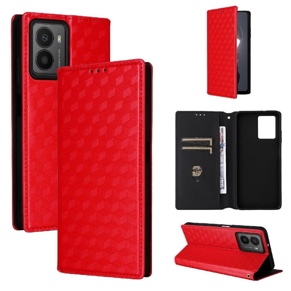 (Red) Case For Hmd Fusion 5G 3D Pattern Pu Leather Magnetic Closure Card Slots Holder Wallet Red 764563168255
