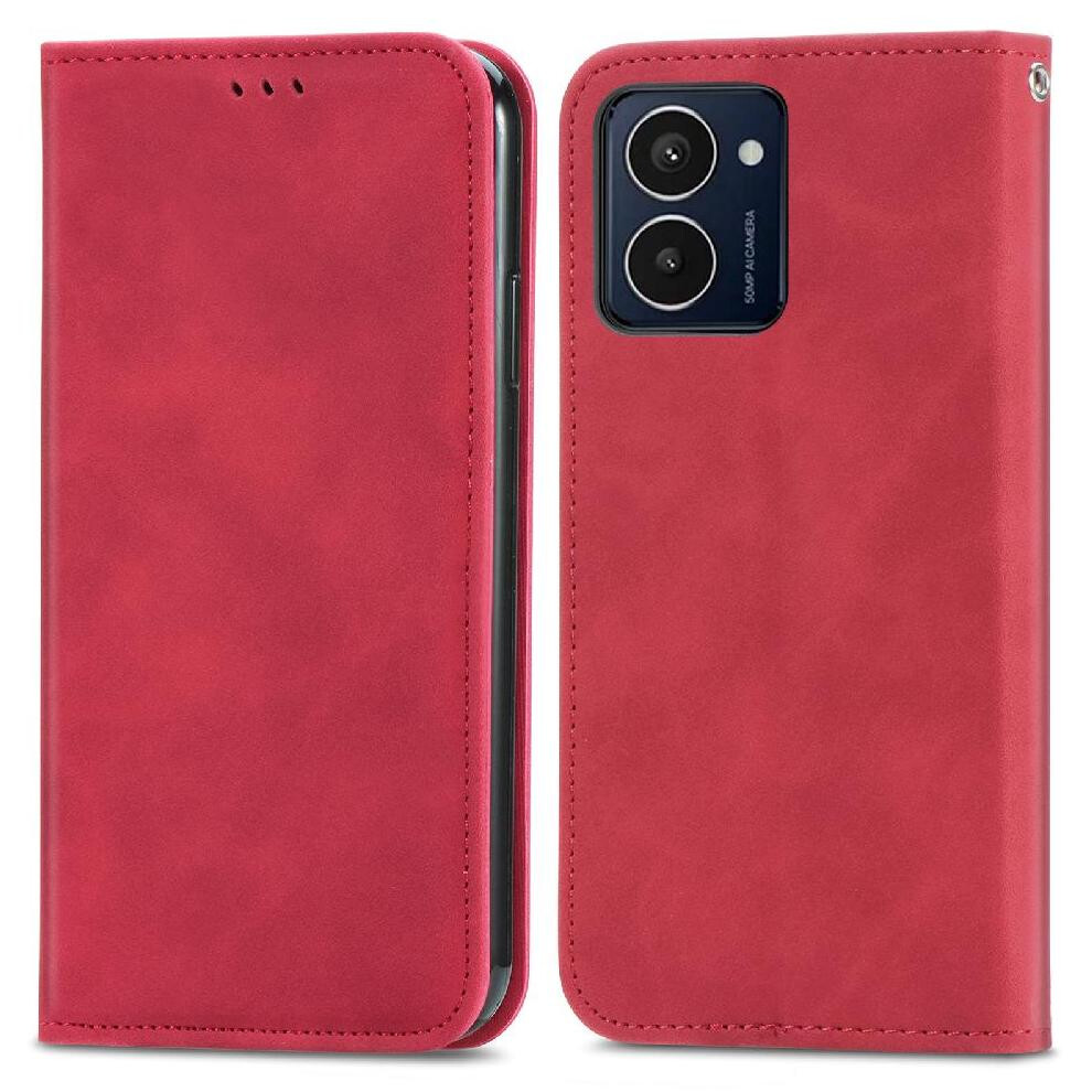 (Red) Flip Case For Hmd Pulse Pro Shockproof Simple Business Wallet Leather Case Flip Cover Red 764563168811