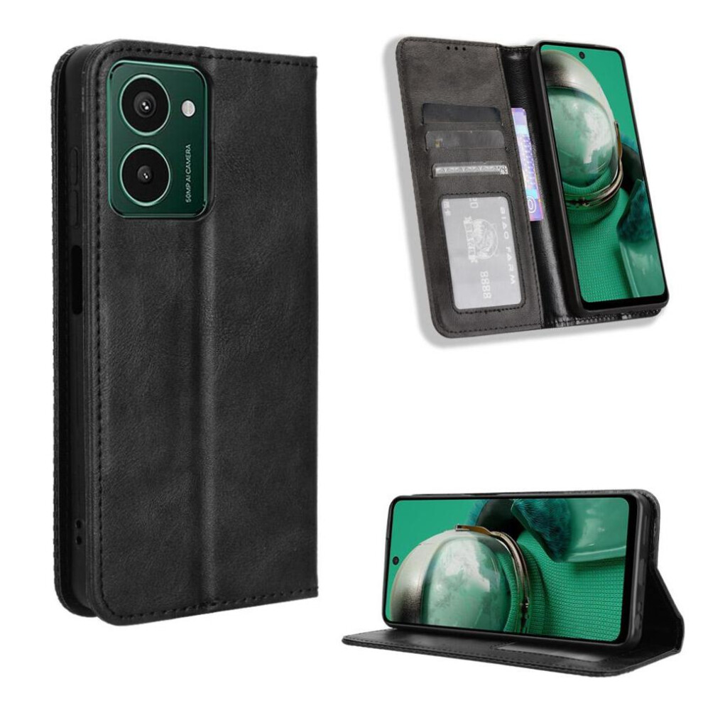 (Black) Case For Hmd Pulse Pro Wallet Magnetic Closure Pu Leather Black 764563169474