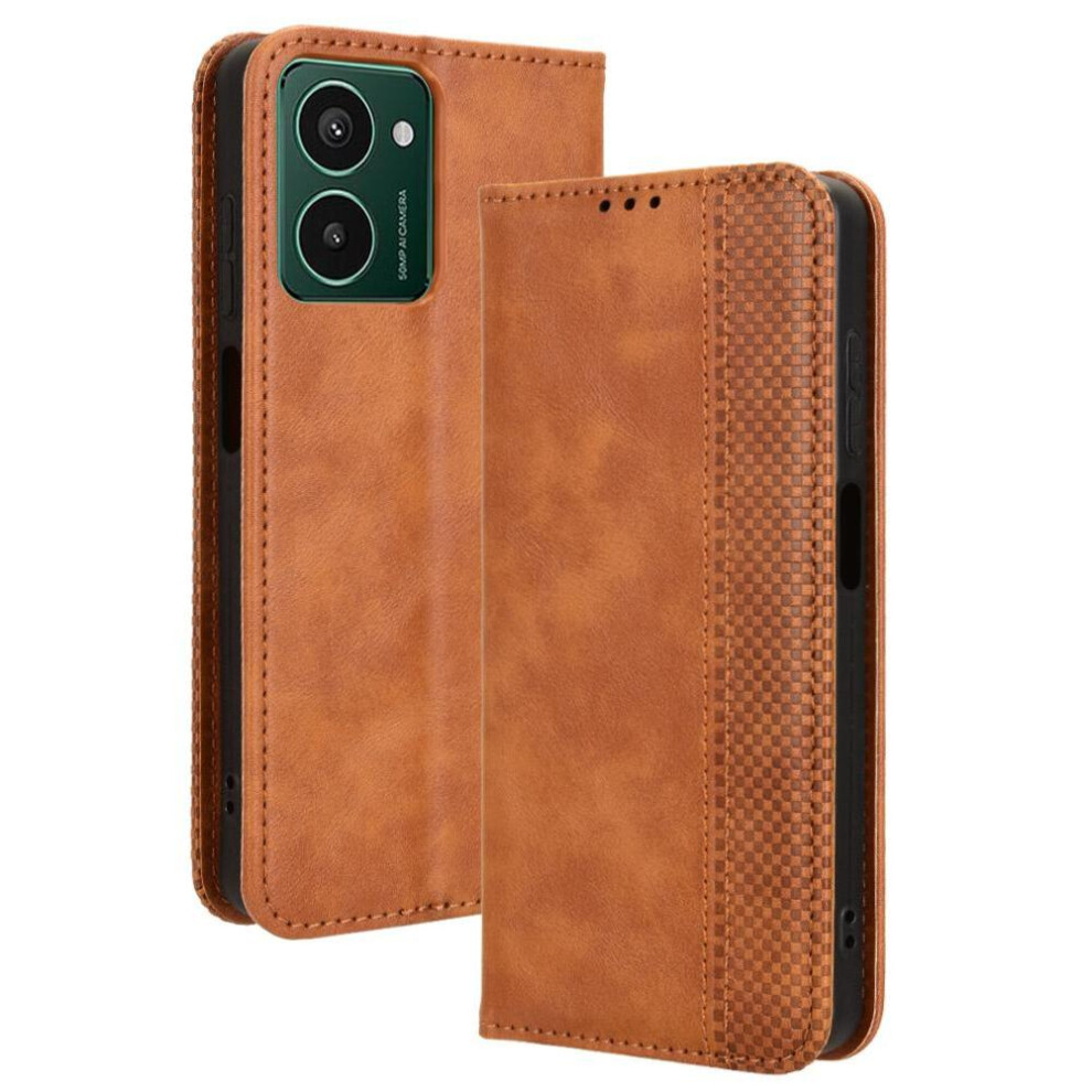 (Brown) Case For Hmd Pulse Pro Wallet Magnetic Closure Pu Leather Brown 764563169504