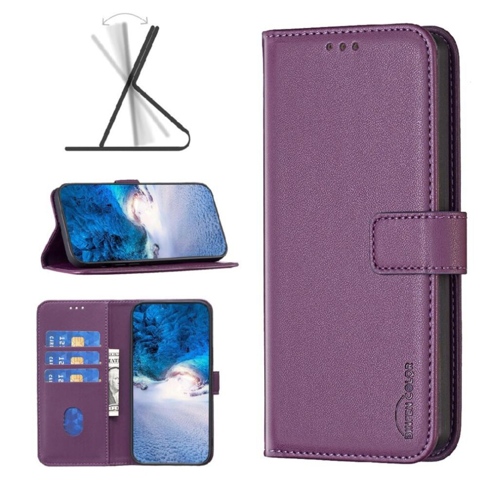 ( Violet) Flip Case For Hmd Pulse Leather Case Multi-Card Slot Wallet Multi-Color Business Dark 764563169795