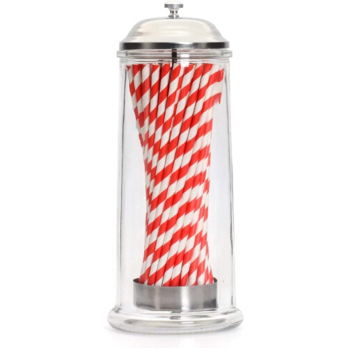 Vintage Retro Plastic Straw Dispenser Holder 2