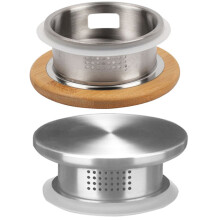 2Pcs Silver Stainless Steel Filtered Water Pitcher Lid Practical Cover