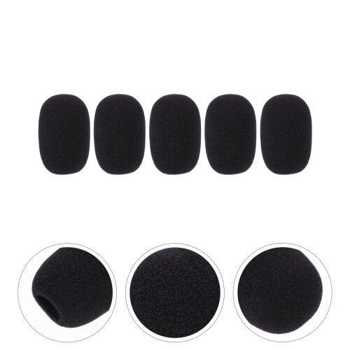 5Pièces Protège-Micro Mousse Noire Pour Micro Flexible Conférence 1