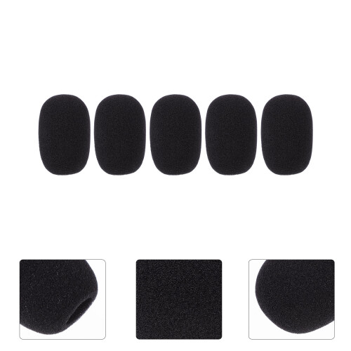 5Pièces Protège-Micro Mousse Noire Pour Micro Flexible Conférence 2