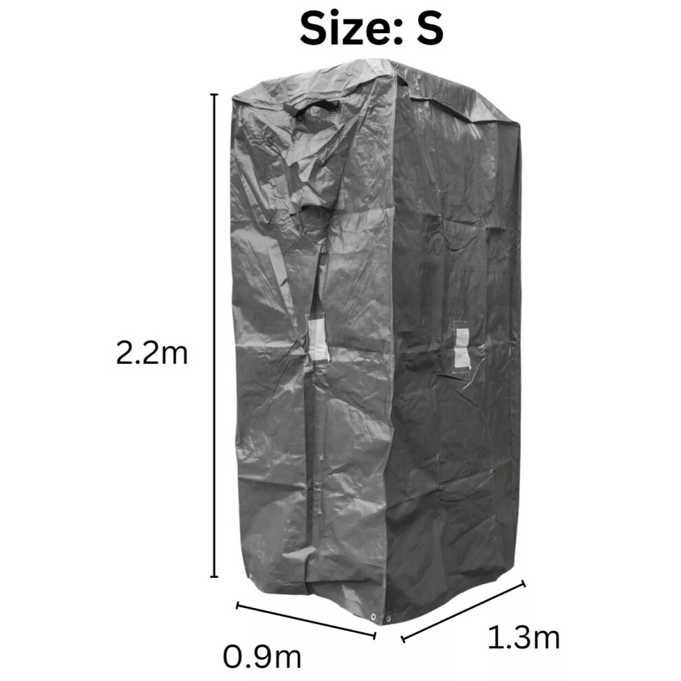 (Small (1.3M X 0.9M X 2.2M)) Heavy Duty Pallet Cover Tarp Bag, Waterproof Storage Cargo Protector, 200Gsm, 2.2M Height, Available In S/M/L Sizes 5061004425768