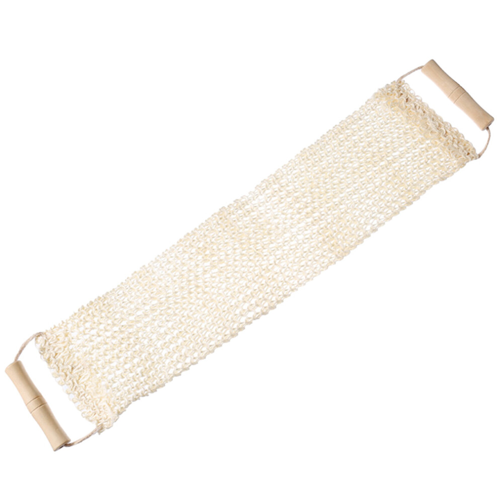 Totority Beige Portable Sisal Bath Back Scrubber Body Exfoliating Washcloth
