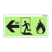 Luminous Emergency Exit Sign Sticker for Living Room Wall