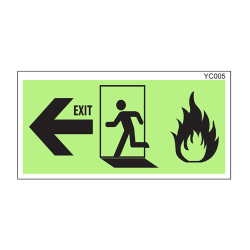 Luminous Emergency Exit Sign Sticker for Living Room Wall