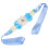 2pcs Sky Blue Maternity Flower Belts Belly and Dad Sash Polyester 11