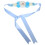 2pcs Sky Blue Maternity Flower Belts Belly and Dad Sash Polyester 9