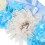 2pcs Sky Blue Maternity Flower Belts Belly and Dad Sash Polyester 7