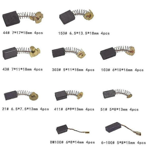 40pcs Electric Motor Carbon Brushes 10 Models Of Carbon Brushes 2