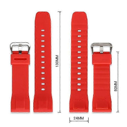 (Red) 24mm Strap For Casio Protrek Prg-650 Prg-600y Prw-6600 Ga2000 Watch Band 1